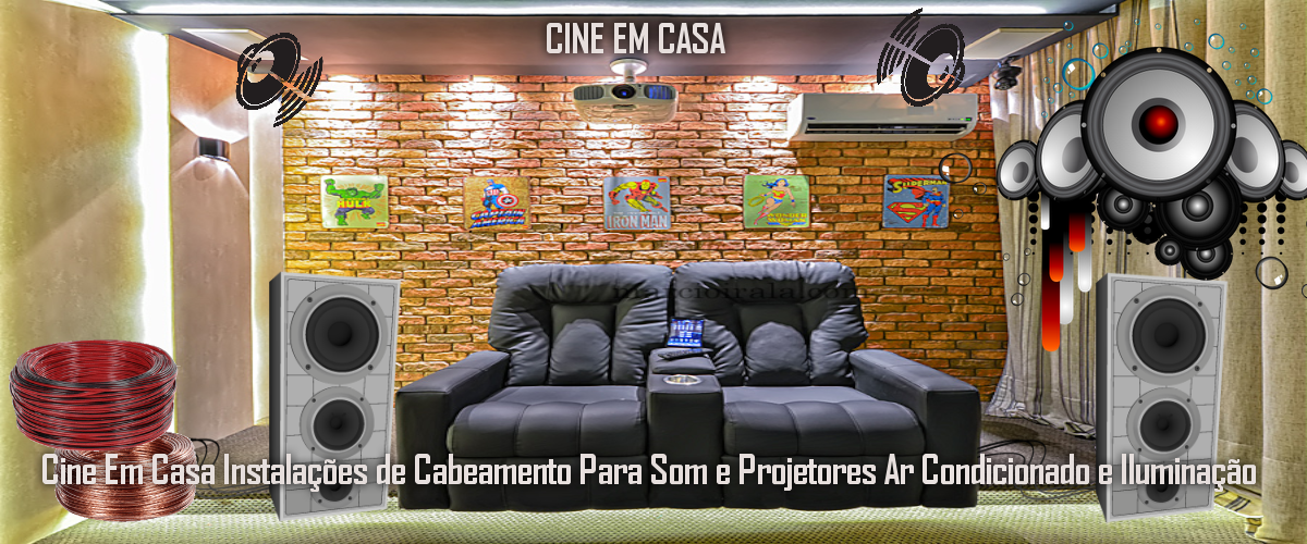 Cine Em Casa Instalação de Cabeamento Para Som e Projetores Ar Condicionado e Iluminação SMART-HOUSEBACK